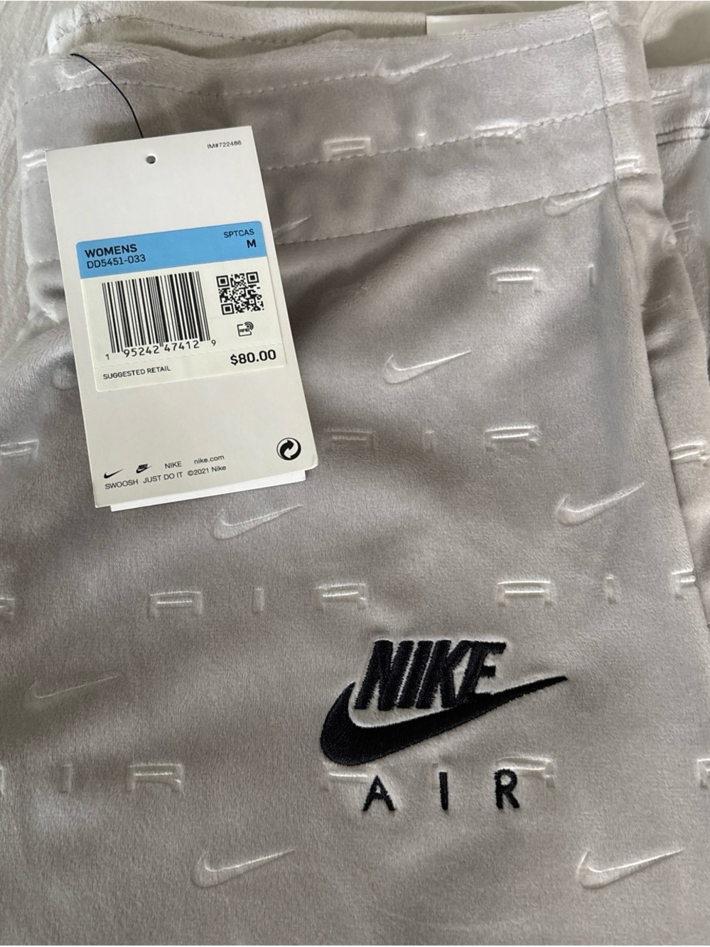 Nike Men’s Air Shorts in Light Gray with Black Logo